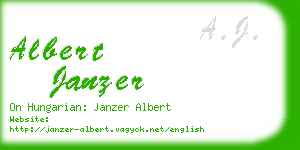 albert janzer business card